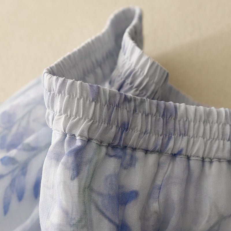 Linara Skirt — Breathable Linen with Gathered Pleats and Drawstring Waist (XS ) - | Zavonix