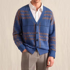 Lindell Plaid Sweater — Soft Button - Down Knit for Casual Wear (Blue S) - | Zavonix