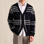 Lindell Plaid Sweater — Soft Button - Down Knit for Casual Wear (Black S) - | Zavonix