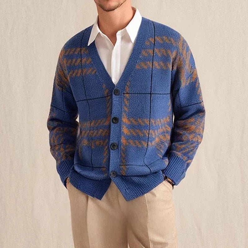 Lindell Plaid Sweater — Soft Button - Down Knit for Casual Wear (Black S) - | Zavonix