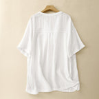 Linen Breeze Blouse™ — Own Every Room with Cooling Confidence and Effortless Style (Black XS) - | Zavonix