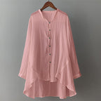 Linen Cardigan™ — Wrap Yourself in Effortless Autumn Freedom and Timeless Cool Comfort (Pink XS) - | Zavonix