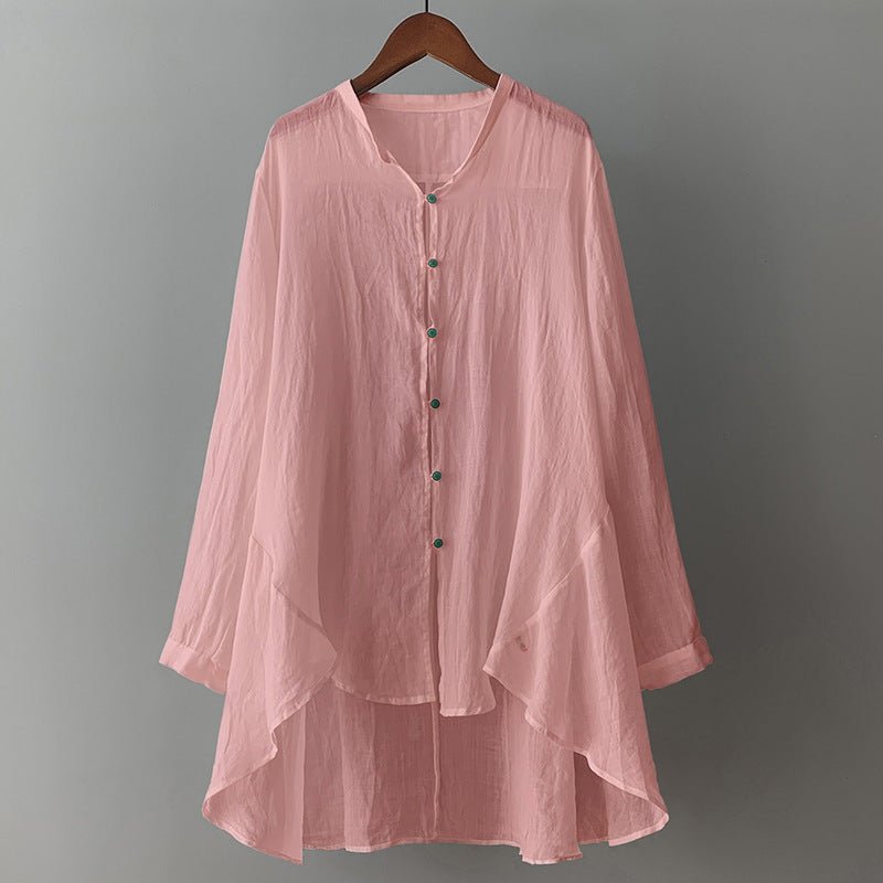 Linen Cardigan™ — Wrap Yourself in Effortless Autumn Freedom and Timeless Cool Comfort (Pink XS) - | Zavonix
