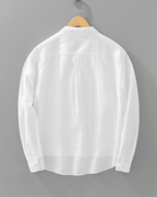 Linen - Cotton Blend Collar Shirt (White XS) - | Zavonix