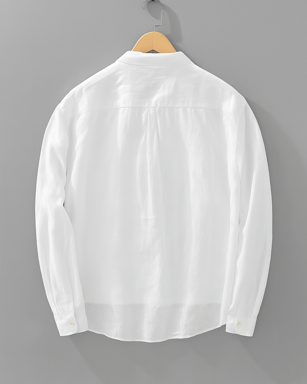 Linen - Cotton Blend Collar Shirt (White XS) - | Zavonix