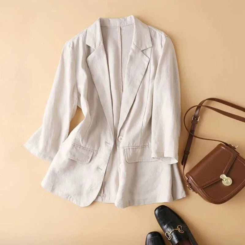 Linen Jacket™ — Own Every Room with Featherlight Comfort and Effortless Style (Khaki XS) - | Zavonix