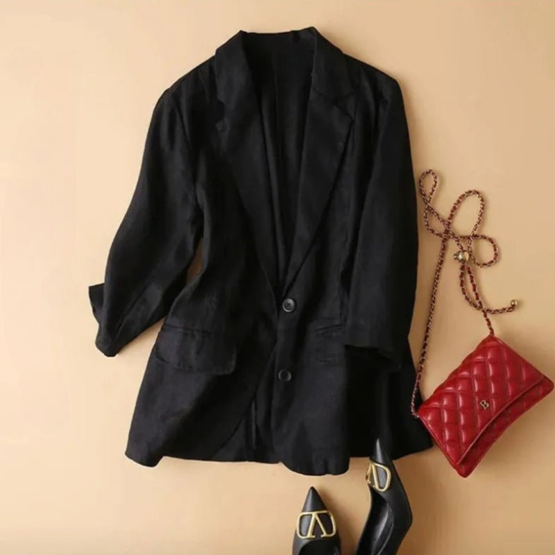 Linen Jacket™ — Own Every Room with Featherlight Comfort and Effortless Style (Black XS) - | Zavonix