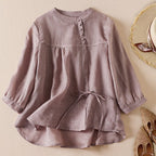 Linen Luxe Blouse™ — Feel Effortlessly Cool and Confident All Day (Light Blue XS) - | Zavonix