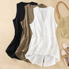 Linen Vest™ — Command Every Room with Cool, Effortless Sophistication (Black XS) - | Zavonix