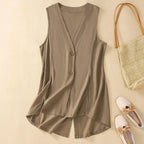Linen Vest™ — Command Every Room with Cool, Effortless Sophistication (Brown XS) - | Zavonix