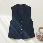 Linen Vest™ — Command Respect and Turn Every Head with Unstoppable Style (Navy Blue XS) - | Zavonix