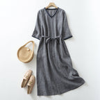 LinenLuxe Dress™ — Command Attention and Feel Unstoppable All Day Long (XS ) - | Zavonix