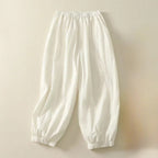 Linora — Breathable Linen Harem Pants with Tapered Fit (White XS) - | Zavonix