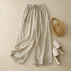 Linora — Lightweight Linen Blend Pants with Relaxed Fit (Black XS) - | Zavonix