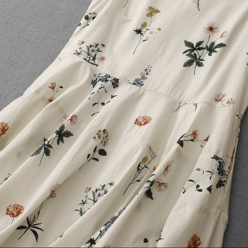 Linora — Lightweight Linen Floral Dress with Flowing Fit (XS ) - | Zavonix