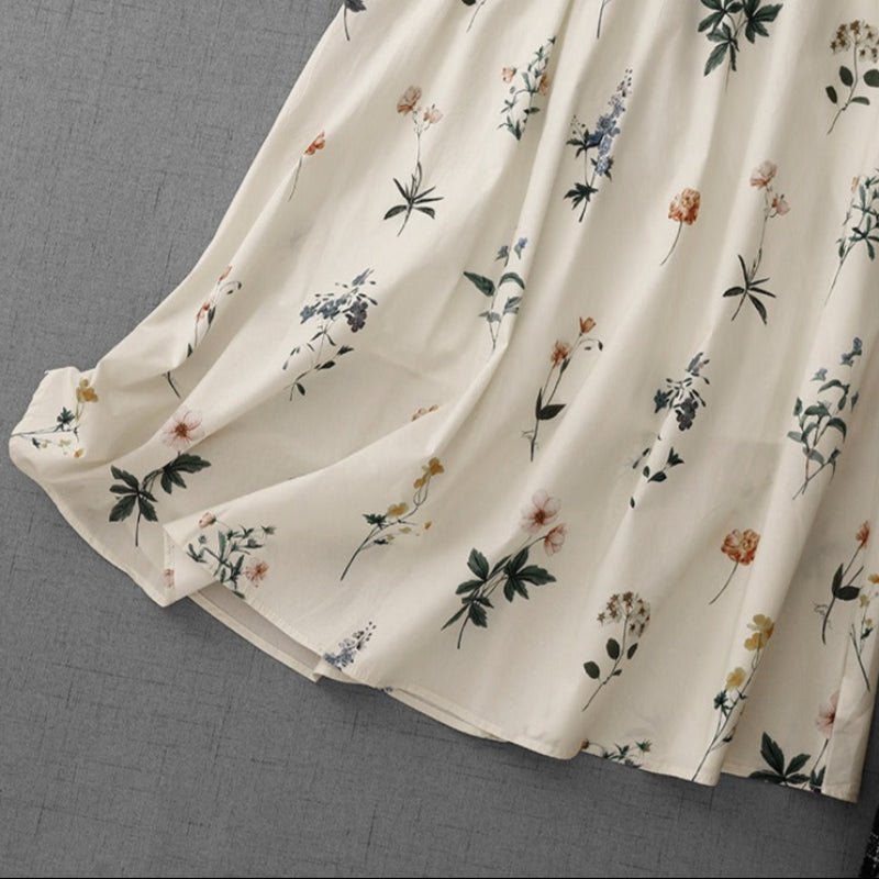 Linora — Lightweight Linen Floral Dress with Flowing Fit (XS ) - | Zavonix