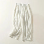Linwin — Breathable Linen Pants with Gathered Waist and Lace Detail (Black XS) - | Zavonix