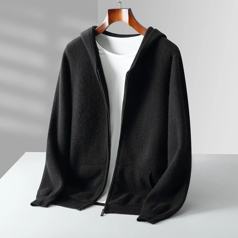 Liora — 100% Cashmere Hoodie with Soft Comfort and Vibrant Colors (Dark Gray S) - | Zavonix