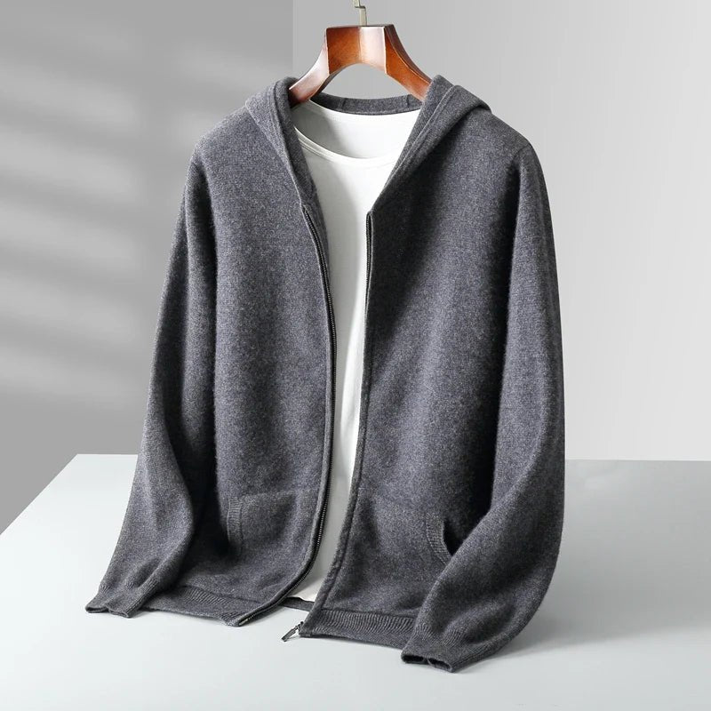 Liora — 100% Cashmere Hoodie with Soft Comfort and Vibrant Colors (Dark Gray S) - | Zavonix