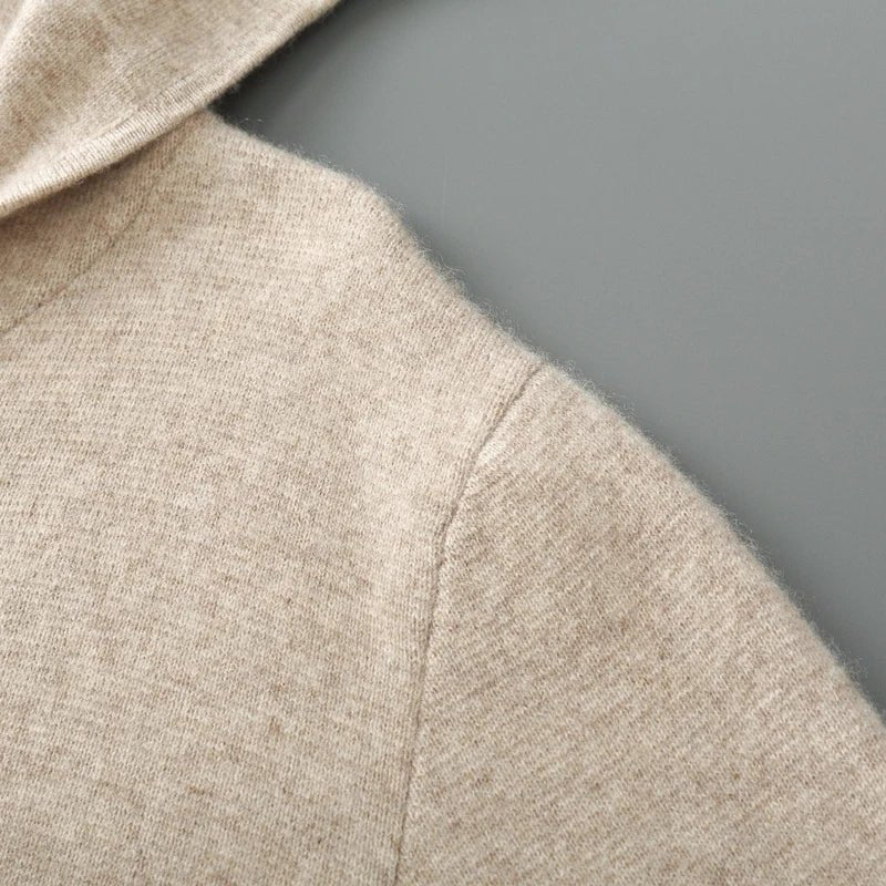 Liora — 100% Cashmere Hoodie with Soft Comfort and Vibrant Colors (Beige S) - | Zavonix
