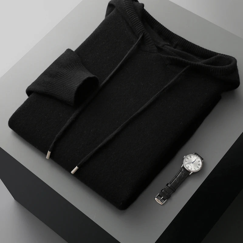 Liora — Cashmere Merino Hoodie for Soft Warmth and Comfort (Black S) - | Zavonix