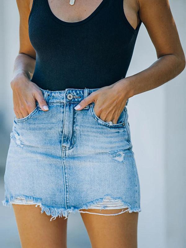 Liora Frayed Denim Skirt product image 1