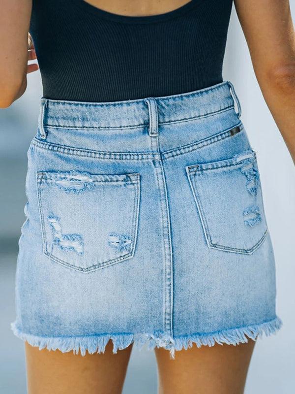 Liora Frayed Denim Skirt product image 4