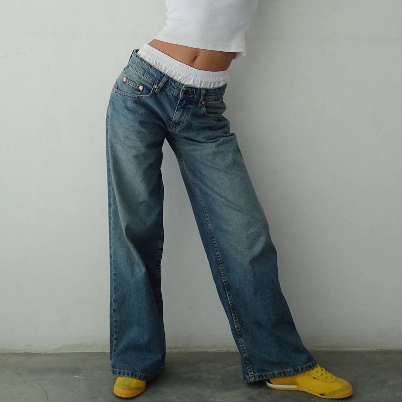 Liora Jeans — Women’s High - Rise Flow Denim with Comfortable Fit (Navy Blue XS (23 - 24)) - | Zavonix