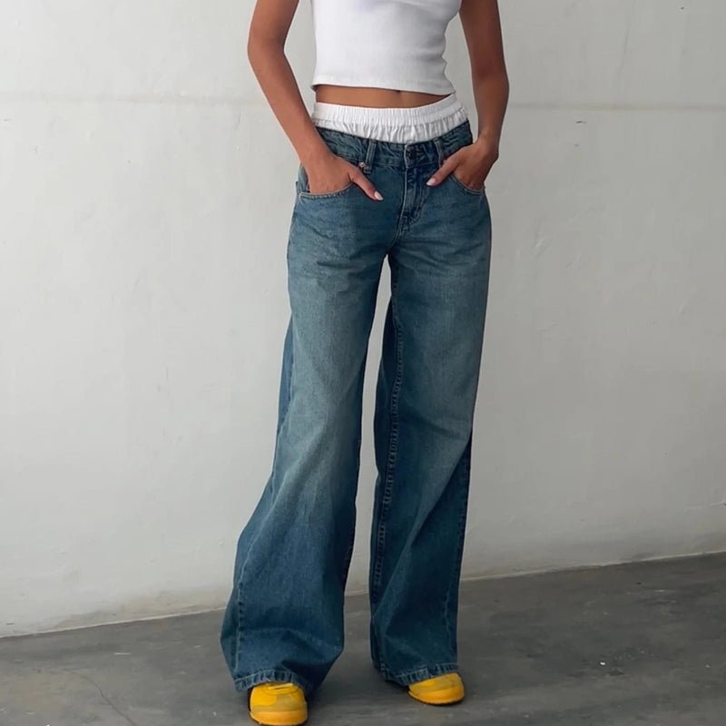 Liora Jeans — Women’s High - Rise Flow Denim with Comfortable Fit (Navy Blue XS (23 - 24)) - | Zavonix