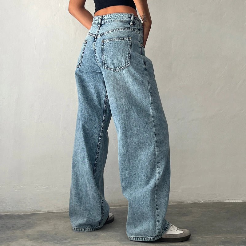 Liora Jeans — Women’s High - Rise Flow Denim with Comfortable Fit (Washed Blue XS (23 - 24)) - | Zavonix