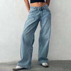 Liora Jeans — Women’s High - Rise Flow Denim with Comfortable Fit (Washed Blue XS (23 - 24)) - | Zavonix