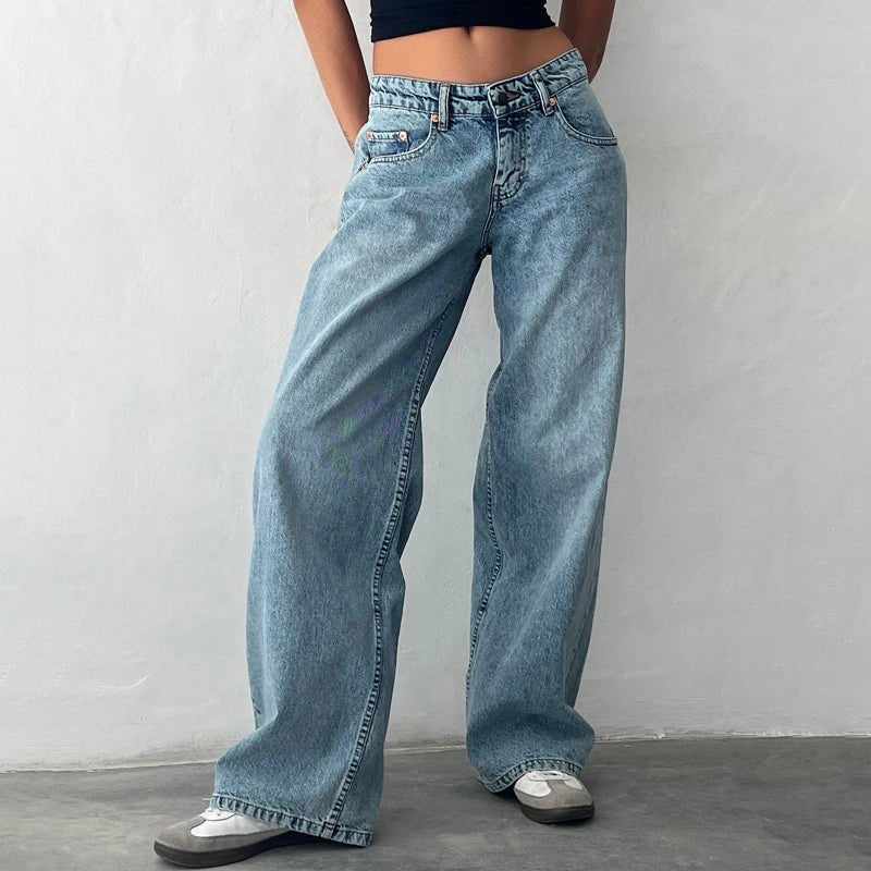 Liora Jeans — Women’s High - Rise Flow Denim with Comfortable Fit (Washed Blue XS (23 - 24)) - | Zavonix
