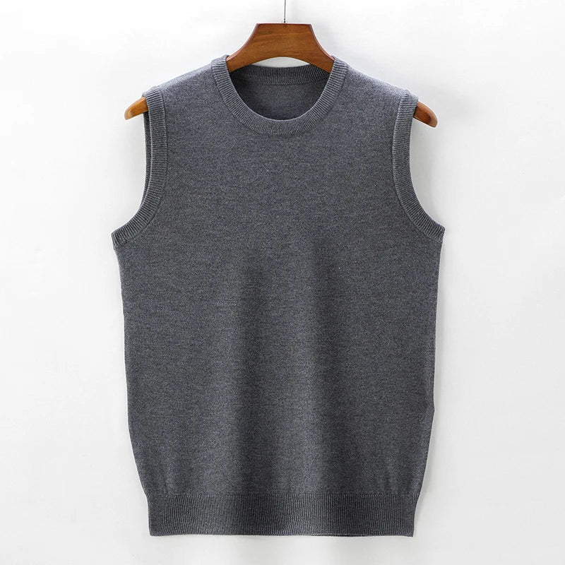 Liora KnitVest — Classic Round Neck Tailored Knit Vest for Comfort (Gray S) - | Zavonix