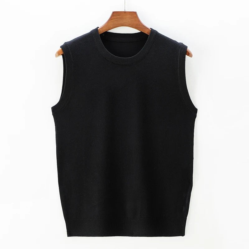 Liora KnitVest — Classic Round Neck Tailored Knit Vest for Comfort (Black S) - | Zavonix