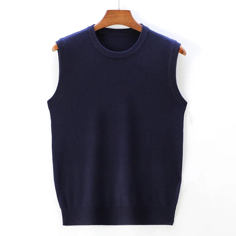 Liora KnitVest — Classic Round Neck Tailored Knit Vest for Comfort (Black S) - | Zavonix