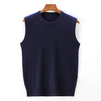 Liora KnitVest — Classic Round Neck Tailored Knit Vest for Comfort (Blue Navy S) - | Zavonix