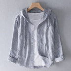 Liora — Lightweight Linen Hoodie with Precision Tailoring (Gray XS) - | Zavonix