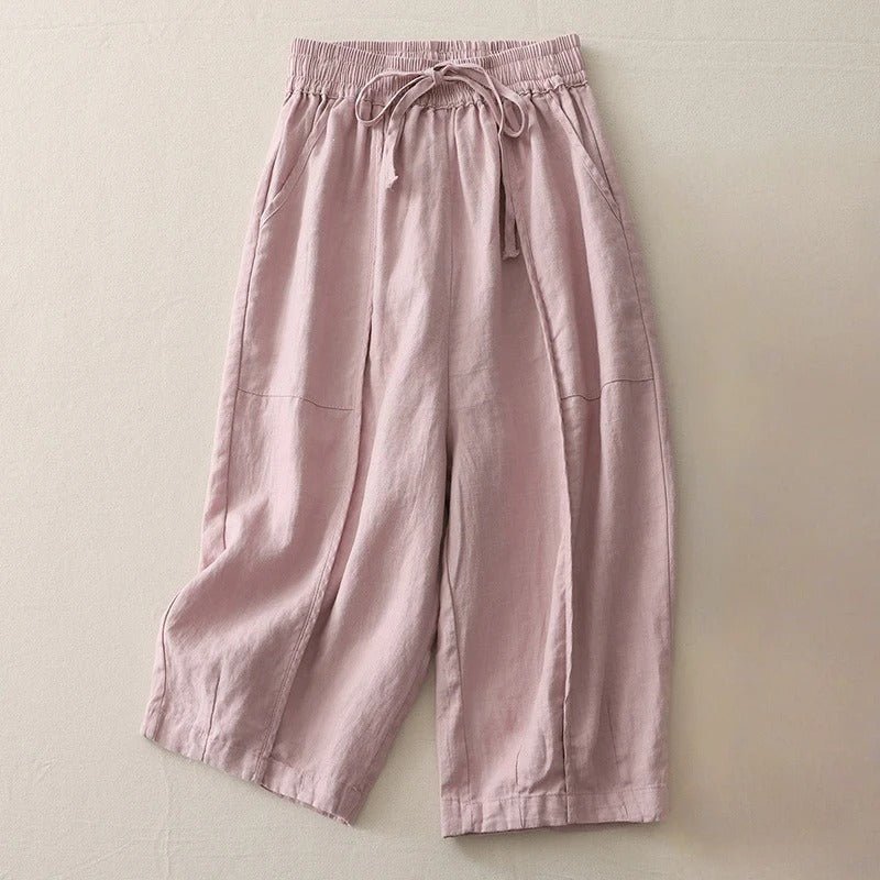 Liora — Lightweight Linen Pants with Breathable Comfort (Brown XS) - | Zavonix