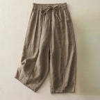 Liora — Lightweight Linen Pants with Breathable Comfort (Brown XS) - | Zavonix