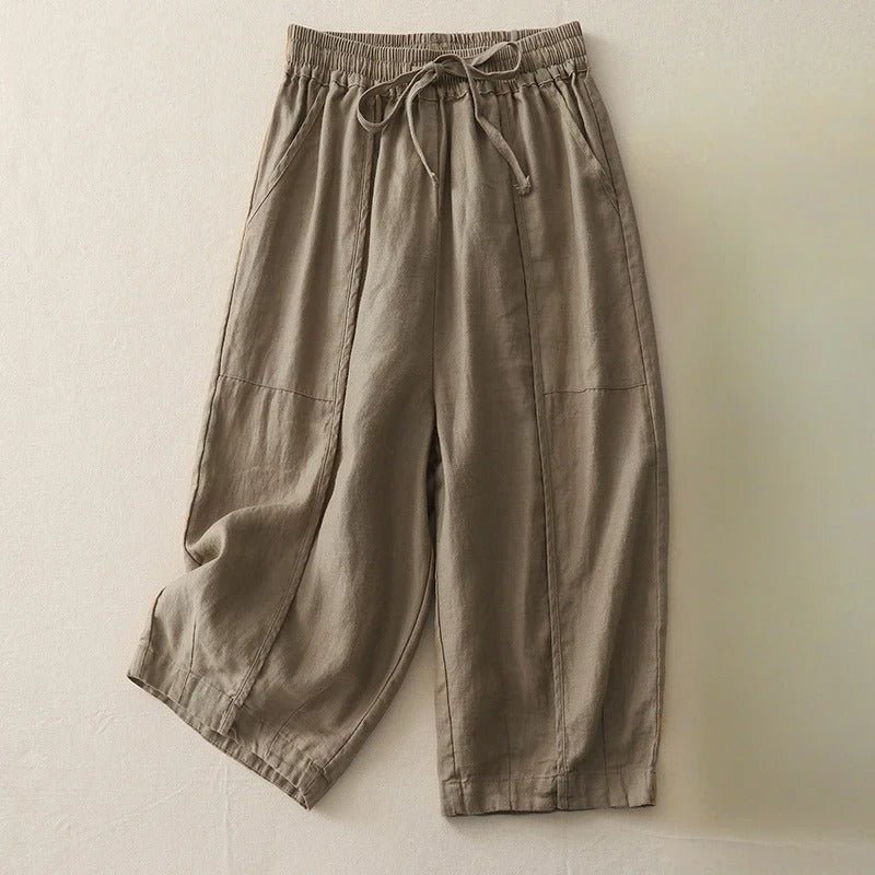 Liora — Lightweight Linen Pants with Breathable Comfort (Brown XS) - | Zavonix