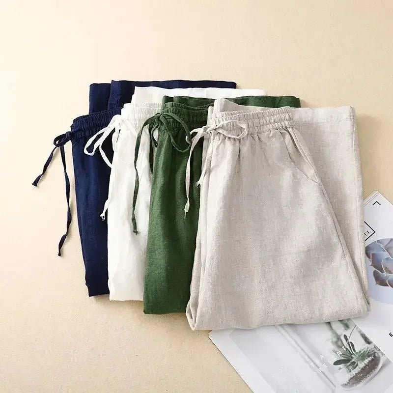 Liora — Lightweight Linen Pants with Relaxed Fit and Fluid Design (Navy Blue XS) - | Zavonix