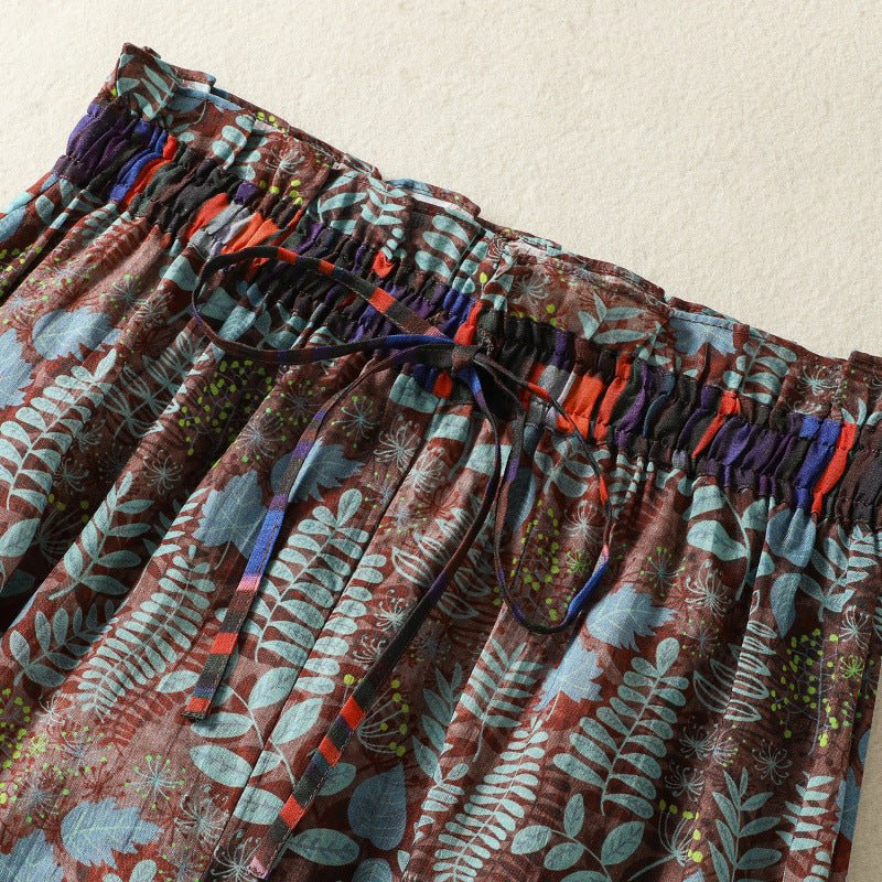 Liora — Lightweight Linen Wide - Leg Pants with Adjustable Fit (XS ) - | Zavonix