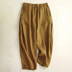 Liora Linen Pants — Breathable Casual Trousers with Gathered Waist (White XS) - | Zavonix