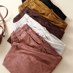 Liora Linen Pants — Breathable Casual Trousers with Gathered Waist (White XS) - | Zavonix