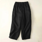 Liora Linen Pants — Breathable Casual Trousers with Gathered Waist (White XS) - | Zavonix
