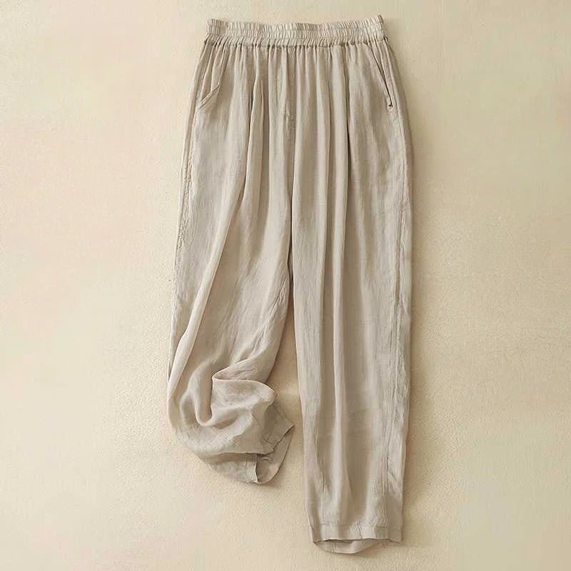 Liora Linen Pants — Lightweight Breathable Casual Trousers for Comfort (Green XS) - | Zavonix