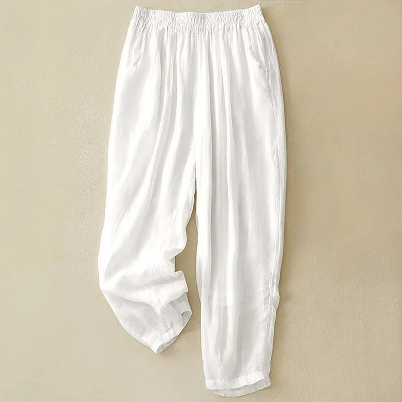 Liora Linen Pants — Lightweight Breathable Casual Trousers for Comfort (Green XS) - | Zavonix