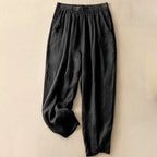 Liora Linen Pants — Lightweight Breathable Casual Trousers for Comfort (Black XS) - | Zavonix
