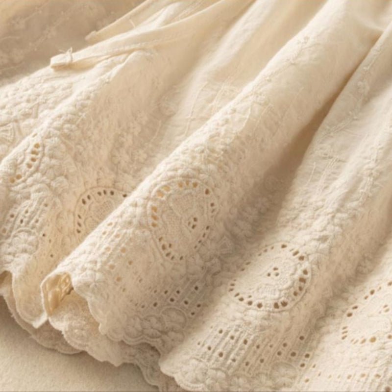 Liora Linen Shorts — Breathable Summer Shorts with Scalloped Lace Detail (Black XS) - | Zavonix