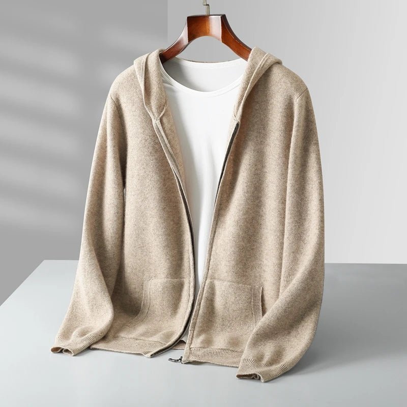 Liora — 100% Cashmere Hoodie with Soft Comfort and Vibrant Colors (Beige S) - | Zavonix